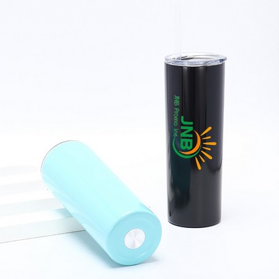 20 Oz Stainless Double Walled Tumbler Lid Hot Cold Drink